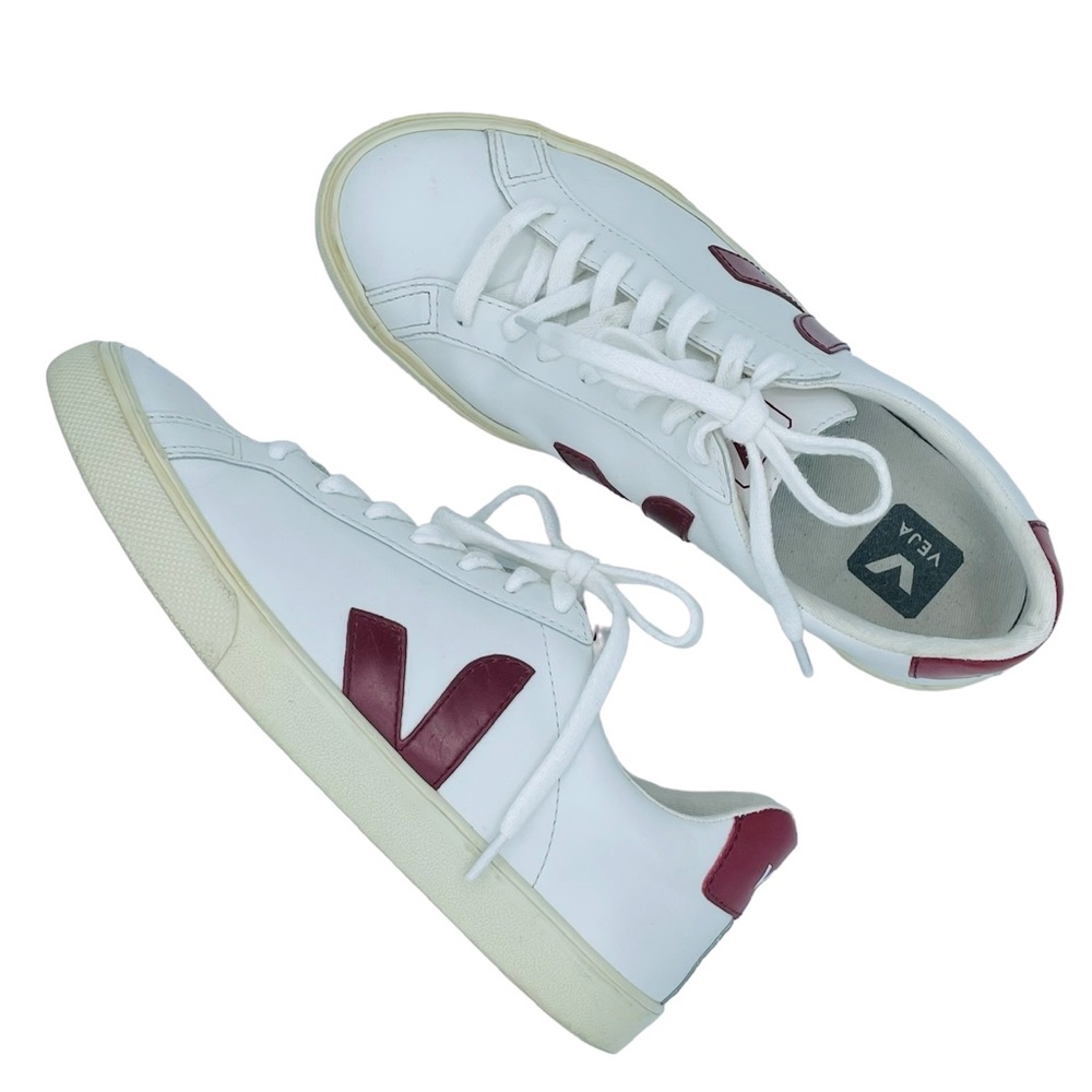 Veja Campo Leather Sneakers White Red Women's 8